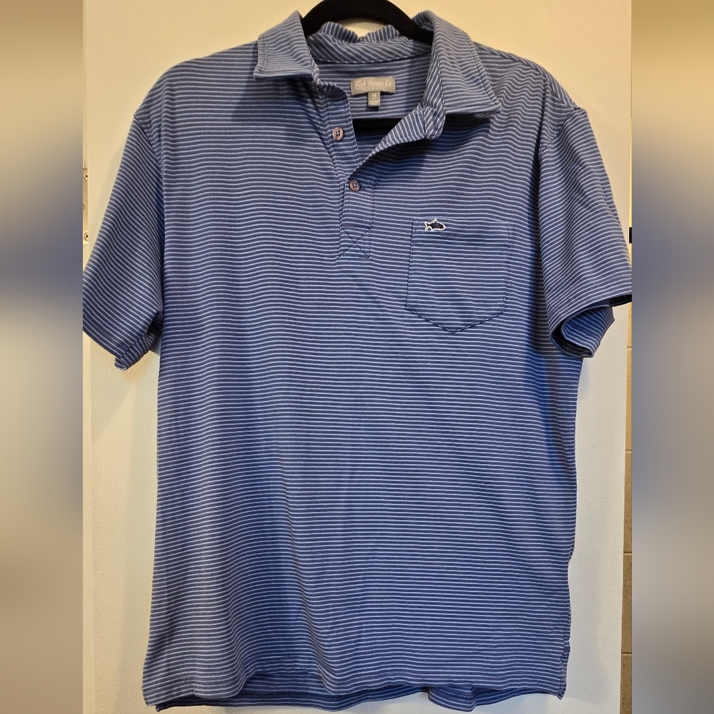 Fish Hippie Men's Navy Striped Polo Shirt